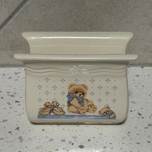 Tienshan Stoneware Vintage “Theodore Bear” Napkin Holder